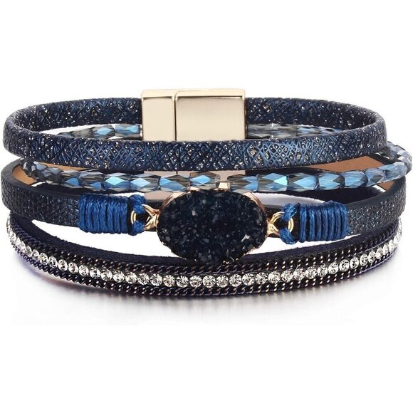 Jewelry - Trendy Layered Bracelet with Magnetic Clasp Stackable Jewelry for Women